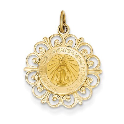 Miraculous Medal Charm 14k Gold XR330, MPN: XR330, 886774620107