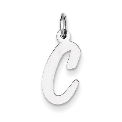 Medium Script Initial C Charm Sterling Silver QC5082C, MPN: QC5082C, 883957524917