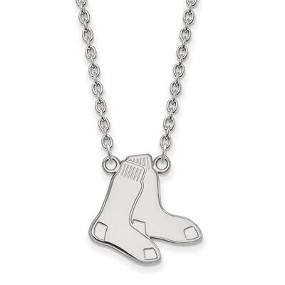 Boston Red Sox Large Pendant with Chain Necklace 10k White Gold 1W052RSO-18, MPN: 1W052RSO-18, 8867…