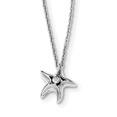 Starfish Slide Pendant Diamond Sterling Silver QW413-18, MPN: QW413-18, 886774967561