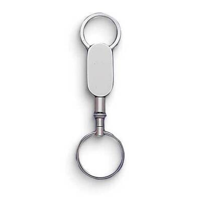 Silver-tone Oval Double Valet Key Ring GM25306, MPN: GM25306, 788089029333