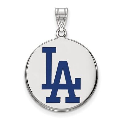 Los Angeles Dodgers Large Enamel Disc Pendant Sterling Silver SS018DOD, MPN: SS018DOD, 886774628370