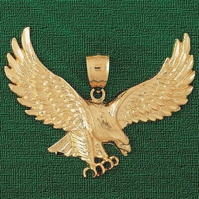 Dazzlers Jewelry Flying Eagle Pendant Necklace Charm Bracelet in Yellow, White or Rose Gold 2792, M…