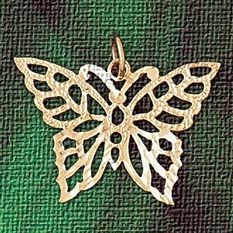 Dazzlers Jewelry Butterfly Pendant Necklace Charm Bracelet in Yellow, White or Rose Gold 3115, MPN:…