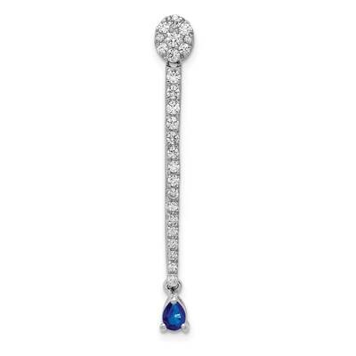 5/8ct. Diamond &amp; Sapphire Fancy Pendant 14k White Gold PM3882-SA-060-WA, MPN: PM3882-SA-060-WA,