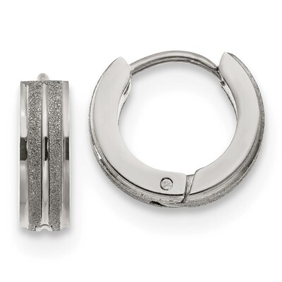 Laser cut Hinged Hoop Earrings Stainless Steel SRE1311 by Chisel, MPN: SRE1311, 191101499326