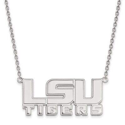 Louisiana State University Large Pendant with Chain Necklace 10k White Gold 1W048LSU-18, MPN: 1W048…