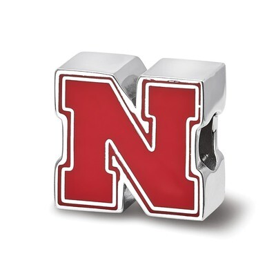 University of Nebraska N Enameled Bead Sterling Silver SS500UNE, MPN: SS500UNE, 853881006278