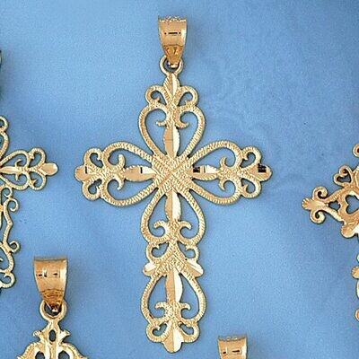 Dazzlers Jewelry Cross Pendant Necklace Charm Bracelet in Yellow, White or Rose Gold 7877, MPN: DZ-…