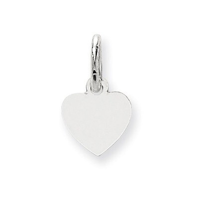 Plain .018 Gauge Engravable Heart Charm 14k White Gold XWM115/18, MPN: XWM115/18, 883957486505