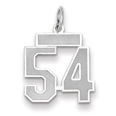 Number 54 Charm Small Satin 14k white Gold WSS54, MPN: WSS54, 883957071954
