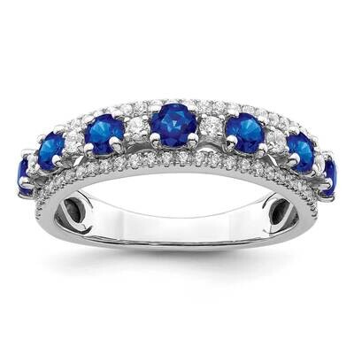 Sapphire and Diamond Ring 14k White Gold Polished RM8392-SA-041-WA, MPN: RM8392-SA-041-WA,