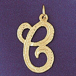 Dazzlers Jewelry Initial C Classic Pendant Necklace Charm Bracelet in Yellow, White or Rose Gold 95…