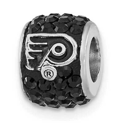NHL Philadelphia Flyers Polished Black Crystal Bead Charm Sterling Silver FLY070CHM-SS, MPN: FLY070…