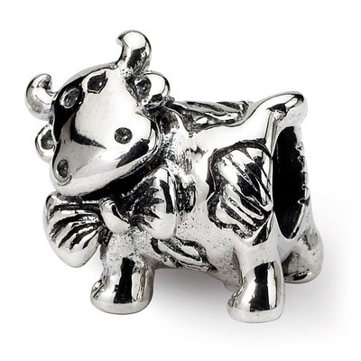 Dairy Cow Bead - Sterling Silver QRS1201, MPN: QRS1201, 883957277011