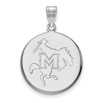 McNeese State University Large Disc Pendant 10k White Gold 1W001MNS, MPN: 1W001MNS, 886774765907