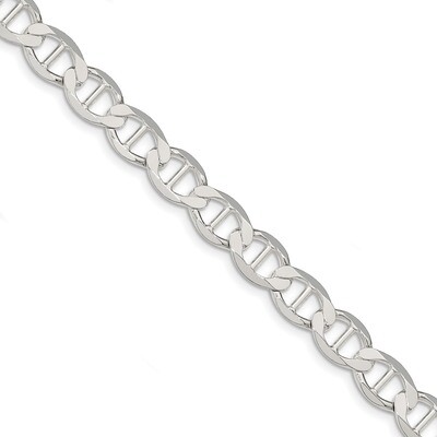 9 Inch 9.95mm Polished Flat Anchor Chain Sterling Silver QLFA200-9, MPN: QLFA200-9, 883957624761
