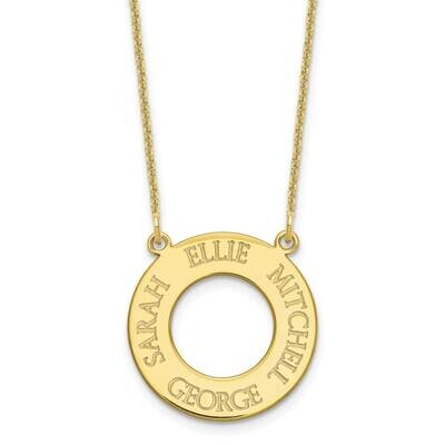 Open Circle with 4 Names Necklace 10k Gold 10XNA758Y, MPN: 10XNA758Y, 196904158470