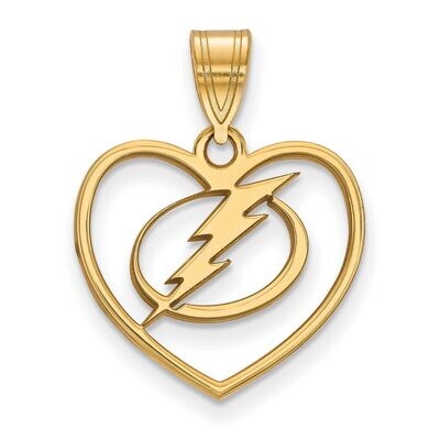 Tampa Bay Ligtning Pendant in Heart Gold-plated Silver GP017LIG, MPN: GP017LIG, 886774921129