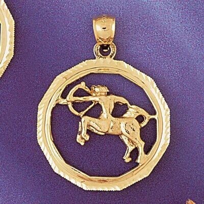 Dazzlers Jewelry Sagittarius Archer Zodiac Pendant Necklace Charm Bracelet in Yellow, White or Rose…