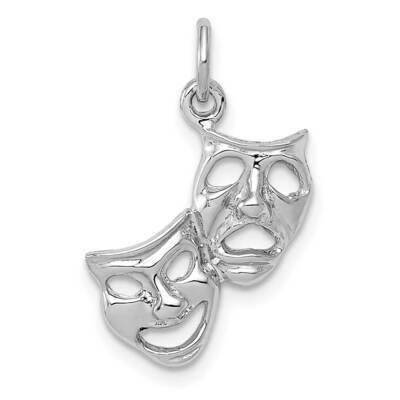 Polished Open-Backed Comedy Tragedy Charm 10k White Gold 10D1243, MPN: 10D1243,
