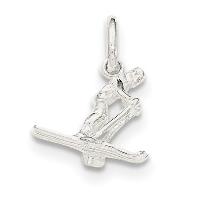 Skier Charm Sterling Silver Polished QC8848, MPN: QC8848, 191101359491