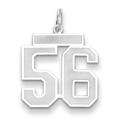 Number 56 Charm Medium Satin 14k white Gold WSM56, MPN: WSM56, 883957079172