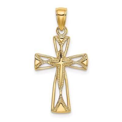 Cut-Out Design Cross Charm 14k Gold Polished K8460, MPN: K8460, 637218038930