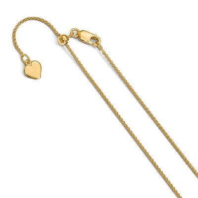 Leslie&#39;s 1 mm Gold-plated Adjustable Spiga Chain 22 Inch Sterling Silver HB-FC41-22, MPN: FC41-22, …