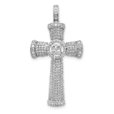 Cross Pendant 14k White Gold Diamond PM5122-100-WA, MPN: PM5122-100-WA, 883957709833