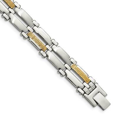 14k Gold Brushed Polished 8.5 Inch Bracelet Stainless Steel SRB410-8.5 by Chisel, MPN: SRB410-8.5, …