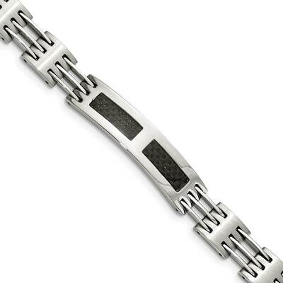 Black Carbon Fiber Inlay 8.5 Inch ID Bracelet Stainless Steel SRB226-8.5 by Chisel, MPN: SRB226-8.5…
