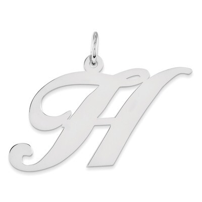 Script Initial H Charm Sterling Silver Fancy QC5090H, MPN: QC5090H, 883957536422