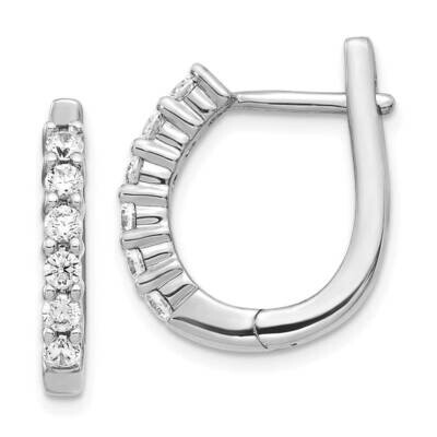 Hinged Hoop Earrings 14k White Gold Diamond EM5418-075-WA, MPN: EM5418-075-WA, 883957453392