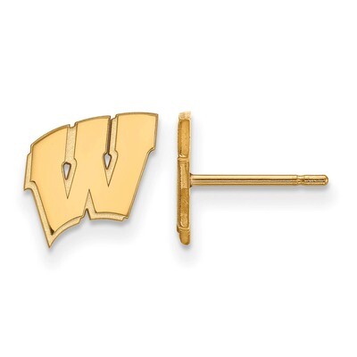 University of Wisconsin x-Small Post Earrings 14k Yellow Gold 4Y008UWI, MPN: 4Y008UWI, 886774868219