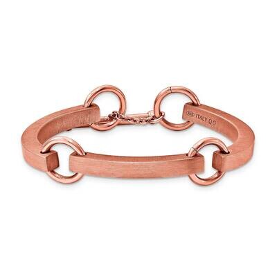 Sterling Silver pink Plate large Vicenza Staus Link Bracelet J284301171543