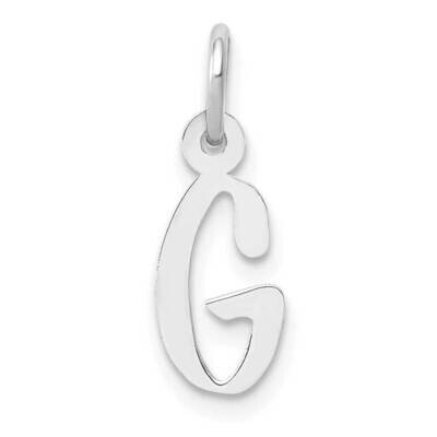Slanted Block Initial G Charm 10k White Gold Small 10YC645G, MPN: 10YC645G,