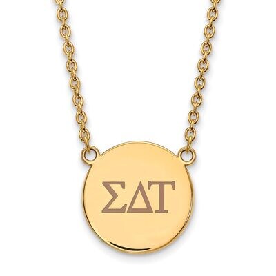 Sigma Delta Tau Small Enameled Pendant with 18 Inch Chain Gold-plated Silver GP028SDT-18, MPN: GP02…