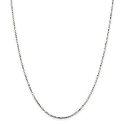 1.75mm Twisted Box Chain 26 Inch Sterling Silver QPE27-26, MPN: QPE27-26,