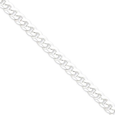 18 Inch 8.5mm Beveled Curb Chain Sterling Silver QFB210-18, MPN: QFB210-18, 883957941585