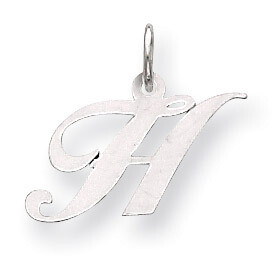 Small Fancy Script Initial H Charm 14k white Gold YC651H, MPN: YC651H, 191101634451