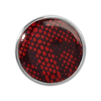 Nikki Lissoni Red Snake Print Small Silver-Plated 23mm Coin C1357SS, MPN: C1357SS, 8718627468722