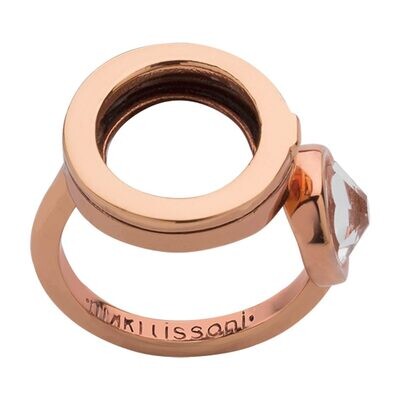 Nikki Lissoni Interchangeable Open Ring with Swarovski Stone Rose Gold-plated Size 10 R1007RG10, MP…
