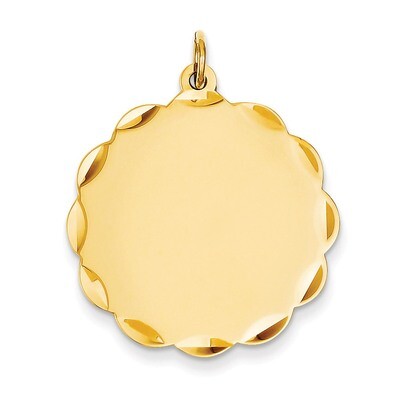 0.035 Gauge Engravable Scalloped Disc Charm 14k Gold XM171/35, MPN: XM171/35, 883957860350