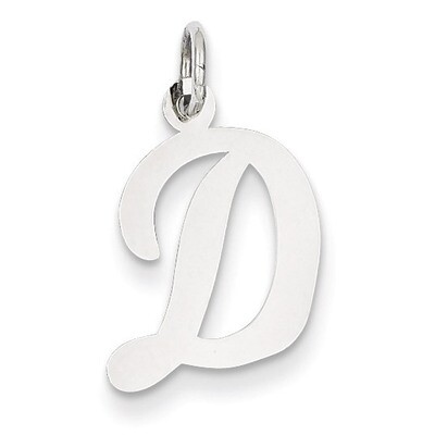 Medium Script Initial D Charm 14k White Gold YC661D, MPN: YC661D, 191101635045