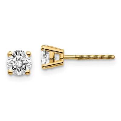 3/4ctw Cert. SI1/SI2 G H I Lab Grown Diamond Screw Back Earrings 14k Yellow Gold EM1006S-075C-LG, M…