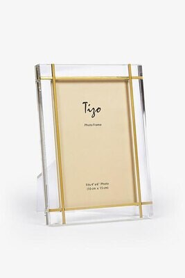 Tizo Acrylic Lucite Photo Picture Frame with Gold Metal Design 8 x 10 Inch HA191CL80, MPN: HA191CL8…
