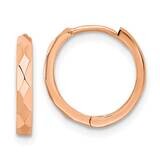 Polished Faceted 2x14mm Hinged Hoop Earrings 14k Rose Gold TM814R, MPN: TM814R, 191101801150