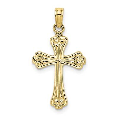 Engraved Cross Charm 10k Gold Polished 10K8376, MPN: 10K8376,