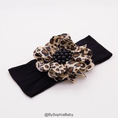 Baby Headband Leopard Baby Headband Baby Cheetah Headband Baby Girl Headband Photo Prop Flower Head…